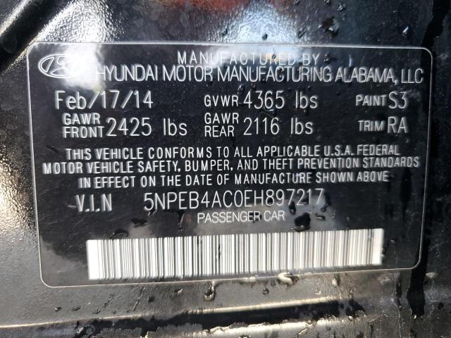 Продаж на аукціоні авто 2014 Hyundai Sonata Gls, vin: 5NPEB4AC0EH897217, номер лоту: 60237523