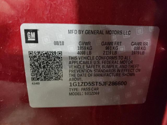 Продаж на аукціоні авто 2018 Chevrolet Malibu Lt, vin: 1G1ZD5ST5JF286600, номер лоту: 60348023