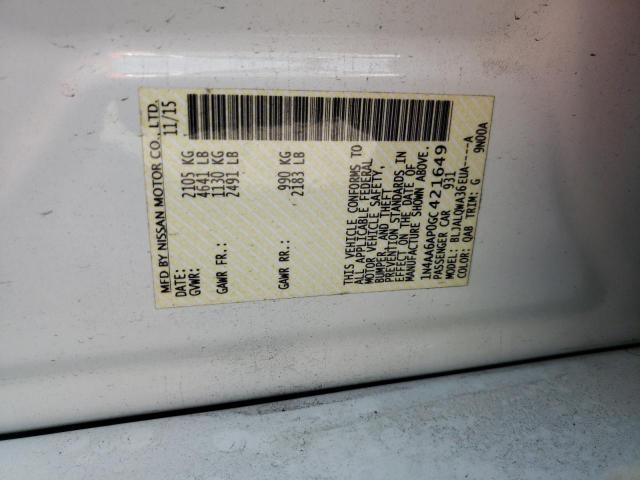 58873273 :رقم المزاد ، 1N4AA6AP0GC421649 vin ، 2016 Nissan Maxima 3.5s مزاد بيع
