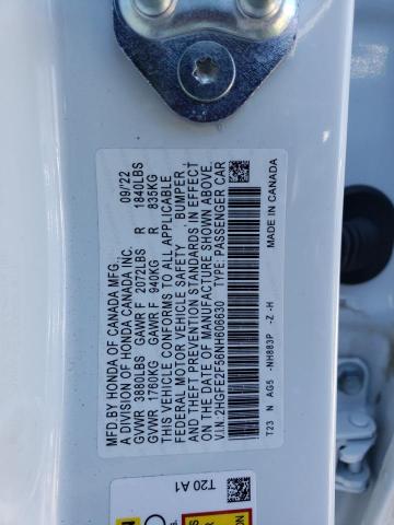 Aukcja sprzedaży 2022 Honda Civic Sport, vin: 2HGFE2F56NH606630, numer aukcji: 59724643
