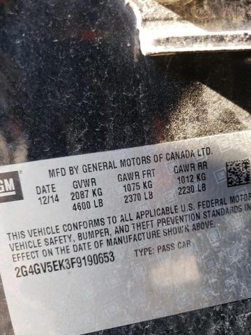 60183723 :رقم المزاد ، 2G4GV5EK3F9190653 vin ، 2015 Buick Regal مزاد بيع