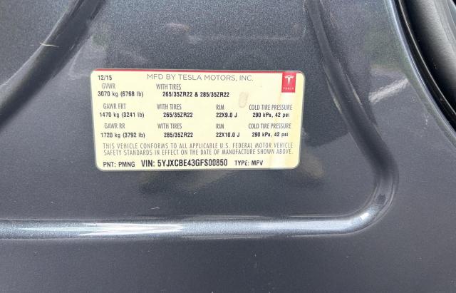 Продажа на аукционе авто 2016 Tesla Model X, vin: 5YJXCBE43GFS00850, номер лота: 62484213