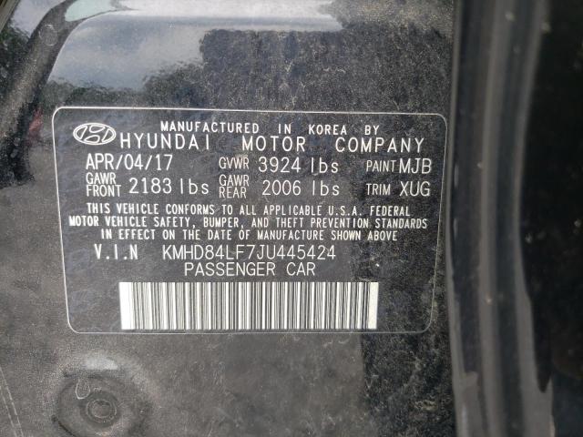 57155603 :رقم المزاد ، KMHD84LF7JU445424 vin ، 2018 Hyundai Elantra Sel مزاد بيع