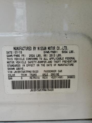 Продажа на аукционе авто 2015 Infiniti Q50 Base, vin: JN1BV7AR7FM415420, номер лота: 58585423