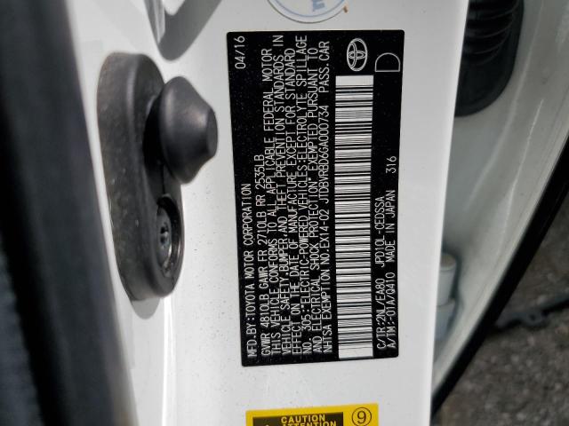 Aukcja sprzedaży 2016 Toyota Mirai, vin: JTDBVRBD6GA000734, numer aukcji: 59018973