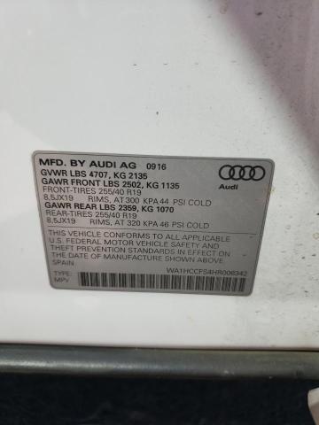 2017 Audi Q3 Premium Plus მანქანა იყიდება აუქციონზე, vin: WA1HCCFS4HR006342, აუქციონის ნომერი: 56568933