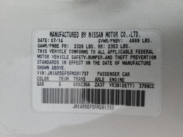 Aukcja sprzedaży 2015 Nissan Gt-r Premium, vin: JN1AR5EF5FM281737, numer aukcji: 60995443