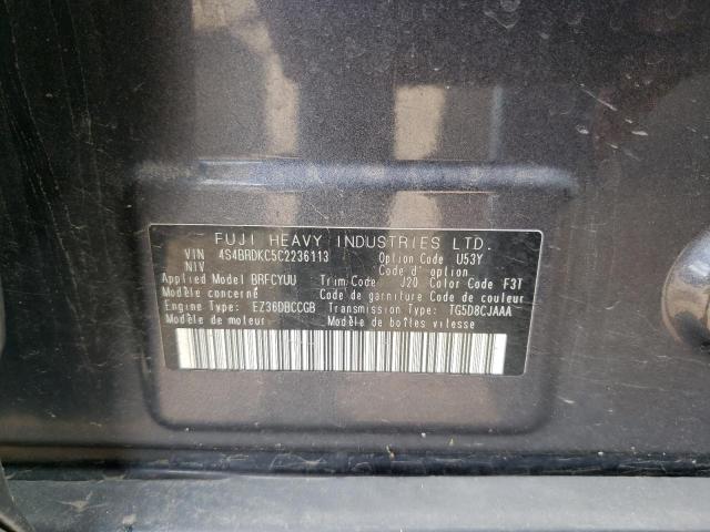 59719903 :رقم المزاد ، 4S4BRDKC5C2236113 vin ، 2012 Subaru Outback 3.6r Limited مزاد بيع