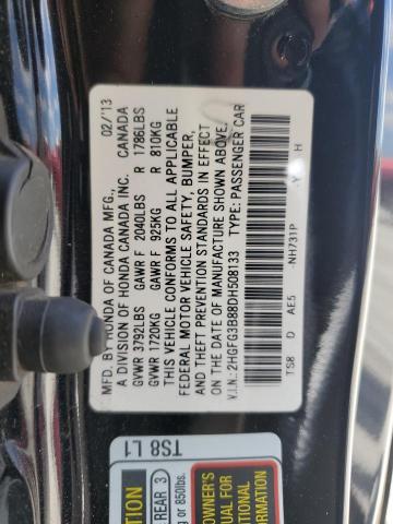 Продаж на аукціоні авто 2013 Honda Civic Ex, vin: 2HGFG3B88DH508133, номер лоту: 58758003