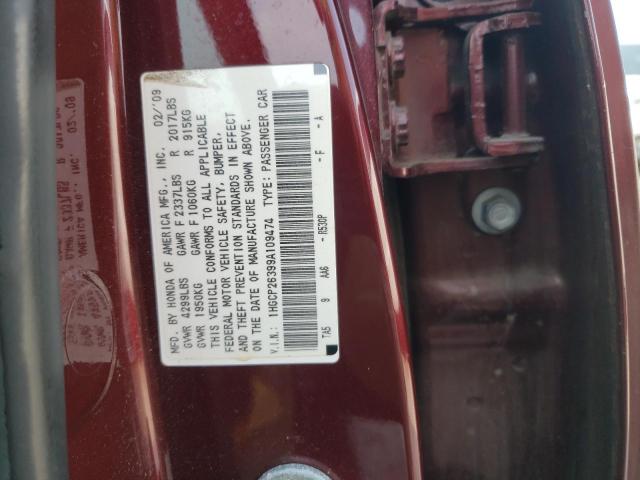 59414003 :رقم المزاد ، 1HGCP26399A109474 vin ، 2009 Honda Accord Lx مزاد بيع
