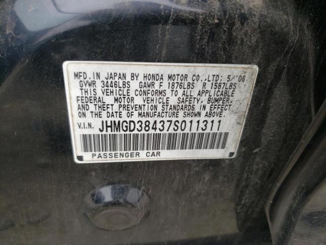 Продаж на аукціоні авто 2007 Honda Fit, vin: JHMGD38437S011311, номер лоту: 59683833