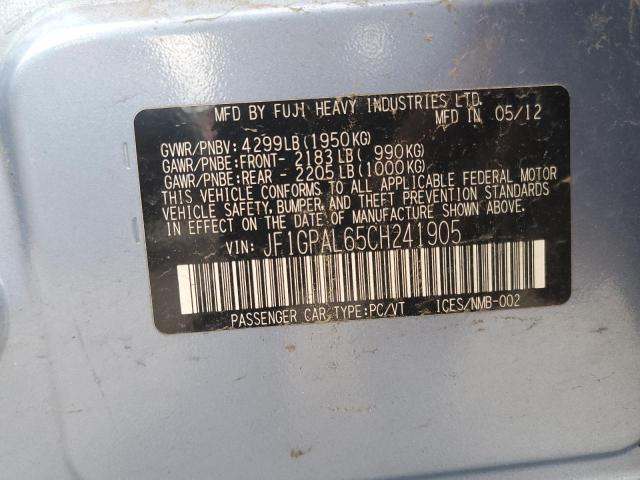 Продаж на аукціоні авто 2012 Subaru Impreza Sport Premium, vin: JF1GPAL65CH241905, номер лоту: 60781573