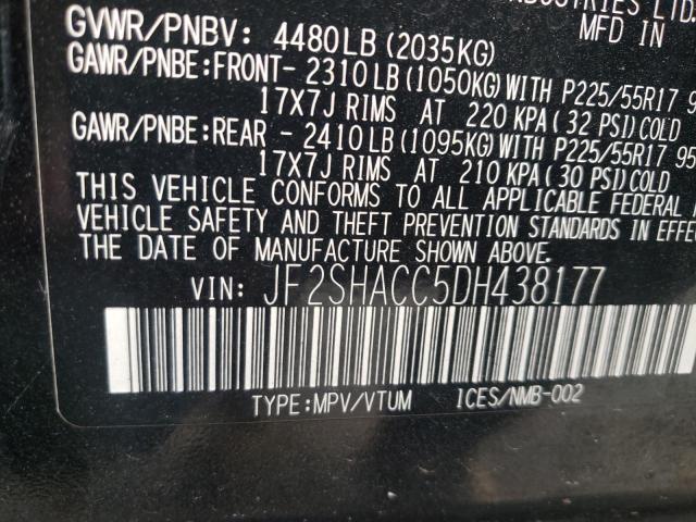 2013 Subaru Forester 2.5x Premium მანქანა იყიდება აუქციონზე, vin: JF2SHACC5DH438177, აუქციონის ნომერი: 58068613