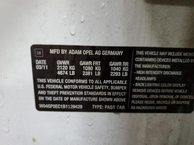 2011 Buick Regal Cxl მანქანა იყიდება აუქციონზე, vin: W04GP5EC1B1129429, აუქციონის ნომერი: 61945323