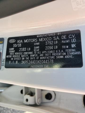 Aukcja sprzedaży 2019 Kia Forte Fe, vin: 3KPF24AD1KE044578, numer aukcji: 60581423