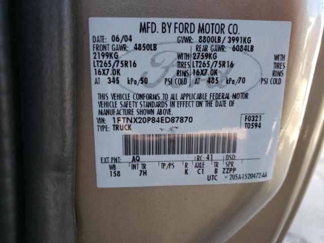Продажа на аукционе авто 2004 Ford F250 Super Duty, vin: 1FTNX20P84ED87870, номер лота: 60225263