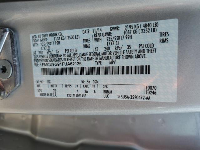 61766943 :رقم المزاد ، 1FMCU9G91FUA62126 vin ، 2015 Ford Escape Se مزاد بيع