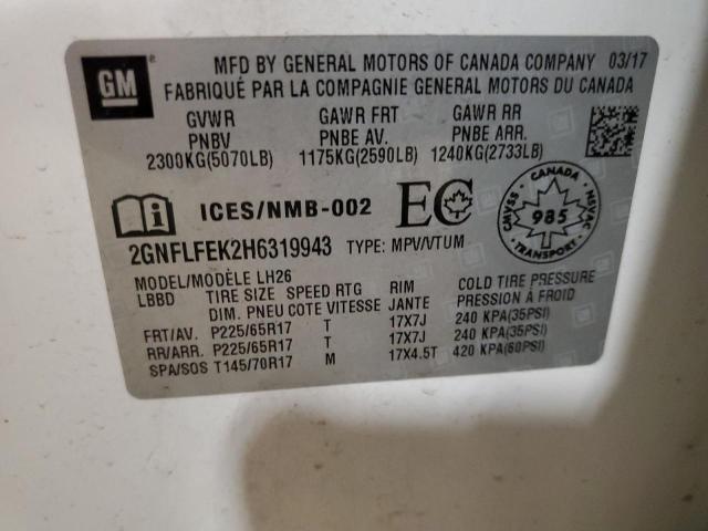 Aukcja sprzedaży 2017 Chevrolet Equinox Lt, vin: 2GNFLFEK2H6319943, numer aukcji: 61396403
