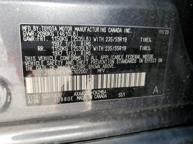 Aukcja sprzedaży 2021 Toyota Rav4 Xle Premium, vin: 2T3C1RFV1MC102007, numer aukcji: 60849593