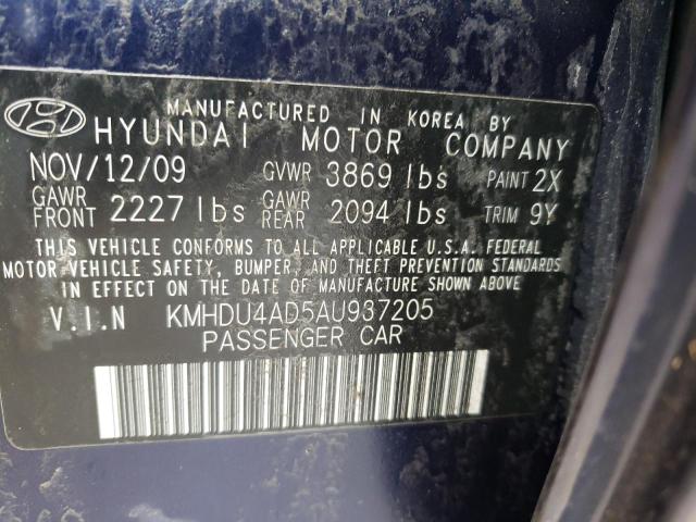 Продаж на аукціоні авто 2010 Hyundai Elantra Blue, vin: KMHDU4AD5AU937205, номер лоту: 60655343