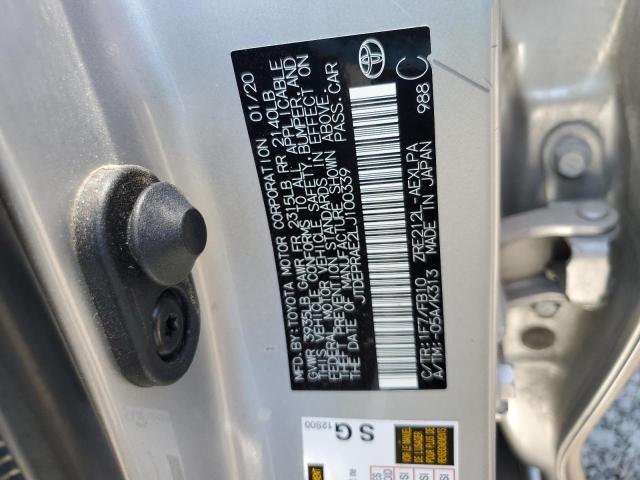 61878973 :رقم المزاد ، JTDEPRAE2LJ100339 vin ، 2020 Toyota Corolla Le مزاد بيع