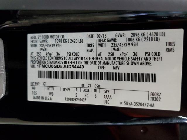 Aukcja sprzedaży 2018 Ford Escape Se, vin: 1FMCU0GD5JUD54449, numer aukcji: 60801033
