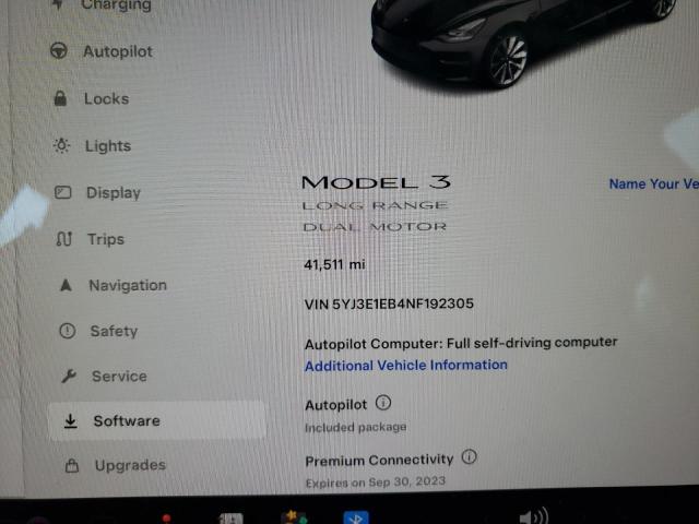 2022 Tesla Model 3 მანქანა იყიდება აუქციონზე, vin: 5YJ3E1EB4NF192305, აუქციონის ნომერი: 59260443