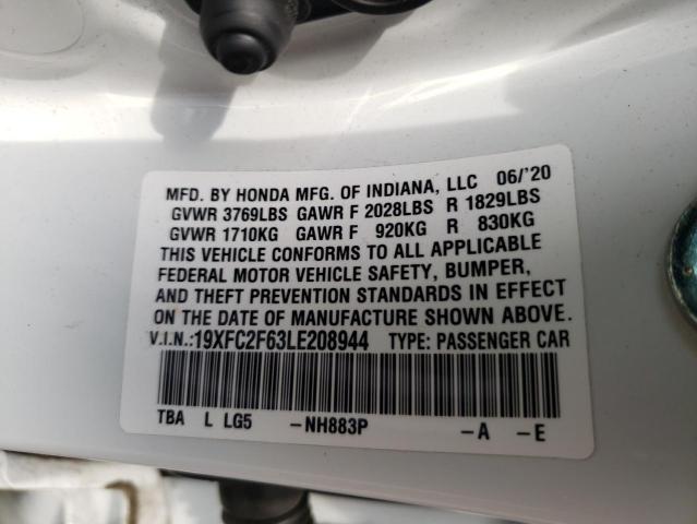 Продажа на аукционе авто 2020 Honda Civic Lx, vin: 19XFC2F63LE208944, номер лота: 61762343
