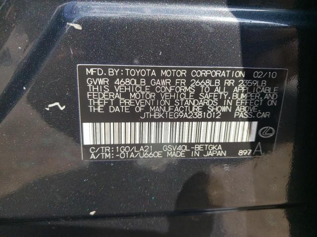 Продаж на аукціоні авто 2010 Lexus Es 350, vin: JTHBK1EG9A2381012, номер лоту: 59019803