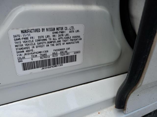 59437183 :رقم المزاد ، JN1DV6APXCM811306 vin ، 2012 Infiniti G25 Base مزاد بيع