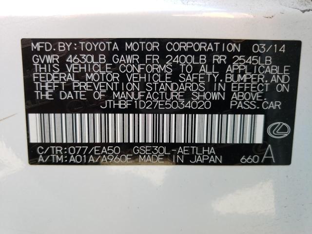 Aukcja sprzedaży 2014 Lexus Is, vin: JTHBF1D27E5034020, numer aukcji: 61963053
