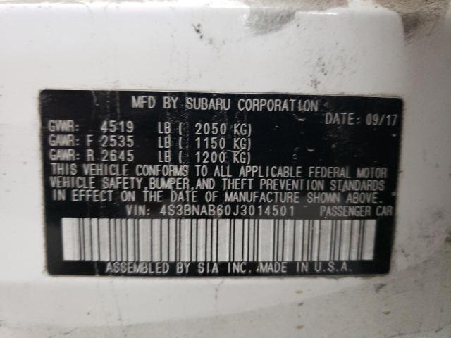 2018 Subaru Legacy 2.5i მანქანა იყიდება აუქციონზე, vin: 4S3BNAB60J3014501, აუქციონის ნომერი: 58177843