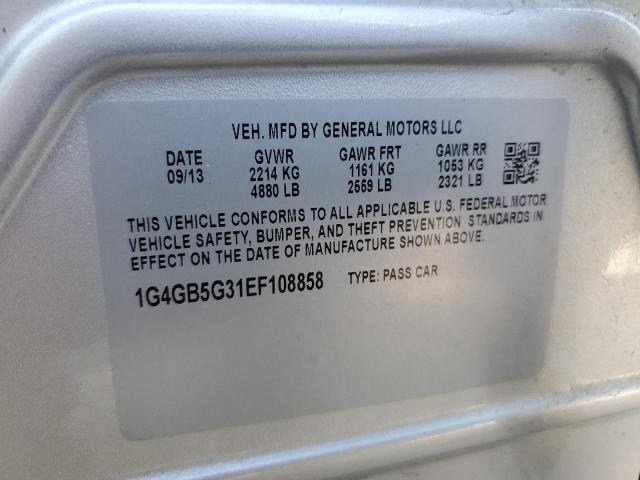 Продажа на аукционе авто 2014 Buick Lacrosse, vin: 1G4GB5G31EF108858, номер лота: 59166693