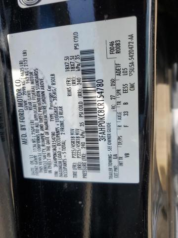60652093 :رقم المزاد ، 3FAHP0KC8CR154780 vin ، 2012 Ford Fusion Sport مزاد بيع