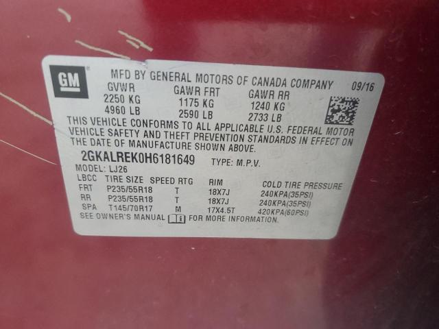 Aukcja sprzedaży 2017 Gmc Terrain Denali, vin: 2GKALREK0H6181649, numer aukcji: 58444233