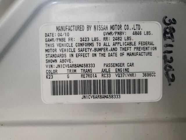 Aukcja sprzedaży 2010 Infiniti G37, vin: JN1CV6AR8AM458333, numer aukcji: 61720033