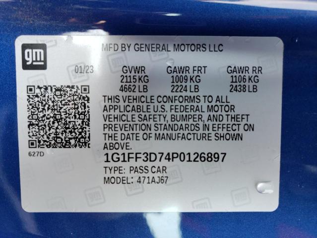 Aukcja sprzedaży 2023 Chevrolet Camaro Lt1, vin: 1G1FF3D74P0126897, numer aukcji: 60696693