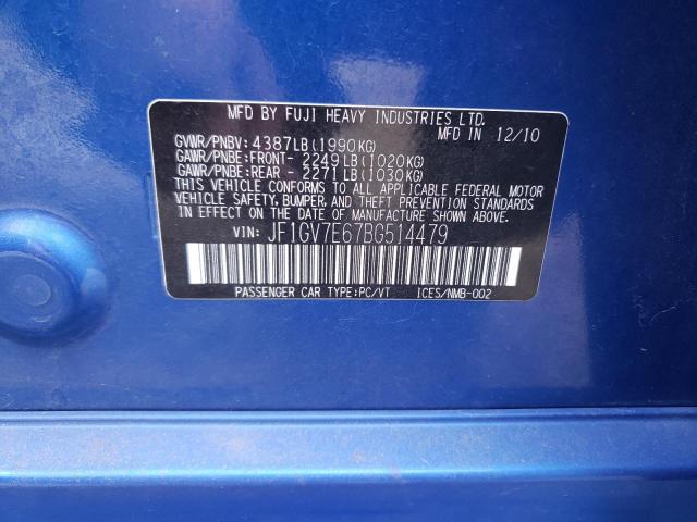 61930893 :رقم المزاد ، JF1GV7E67BG514479 vin ، 2011 Subaru Impreza Wrx مزاد بيع
