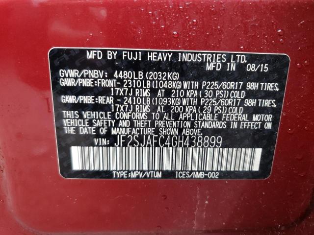 Продажа на аукционе авто 2016 Subaru Forester 2.5i Premium, vin: JF2SJAFC4GH438899, номер лота: 60593003