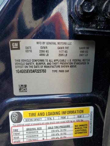 Продаж на аукціоні авто 2010 Buick Lacrosse Cxs, vin: 1G4GE5EV3AF223760, номер лоту: 60934363