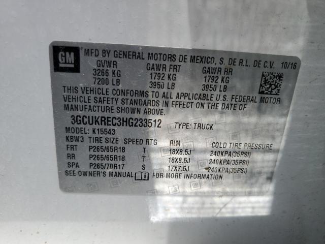 2017 Chevrolet Silverado K1500 Lt მანქანა იყიდება აუქციონზე, vin: 3GCUKREC3HG233512, აუქციონის ნომერი: 59836463