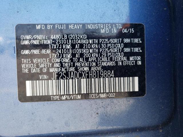 Продажа на аукционе авто 2015 Subaru Forester 2.5i Premium, vin: JF2SJADCXFH819884, номер лота: 58344043