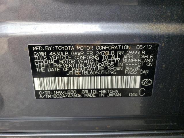60037263 :رقم المزاد ، JTHBE1BL6D5015195 vin ، 2013 Lexus Gs 350 مزاد بيع