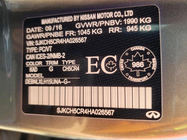 60655253 :رقم المزاد ، SJKCH5CR4HA026567 vin ، 2017 Infiniti Qx30 Base مزاد بيع