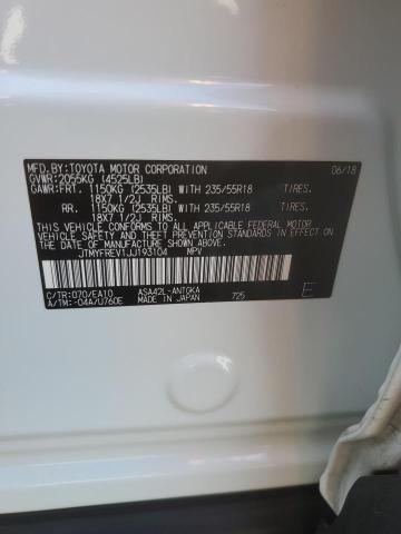 Aukcja sprzedaży 2018 Toyota Rav4 Limited, vin: JTMYFREV1JJ193104, numer aukcji: 59800093