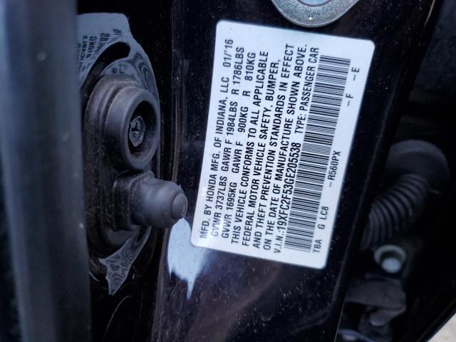 2016 Honda Civic Lx მანქანა იყიდება აუქციონზე, vin: 19XFC2F53GE205538, აუქციონის ნომერი: 61828183