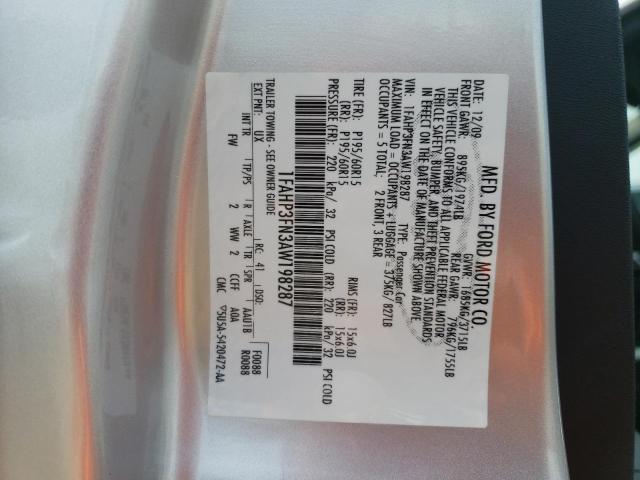 2010 Ford Focus Se მანქანა იყიდება აუქციონზე, vin: 1FAHP3FN3AW198287, აუქციონის ნომერი: 61013423