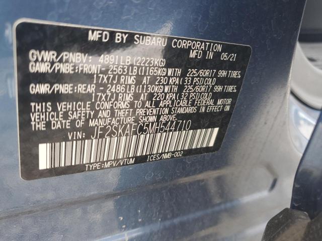 Aukcja sprzedaży 2021 Subaru Forester Premium, vin: JF2SKAFC5MH544710, numer aukcji: 58576783