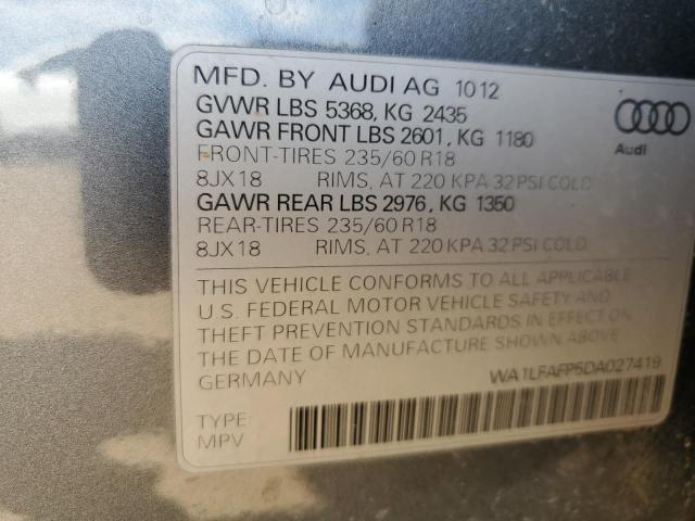 Продаж на аукціоні авто 2013 Audi Q5 Premium Plus, vin: WA1LFAFP5DA027419, номер лоту: 61460863