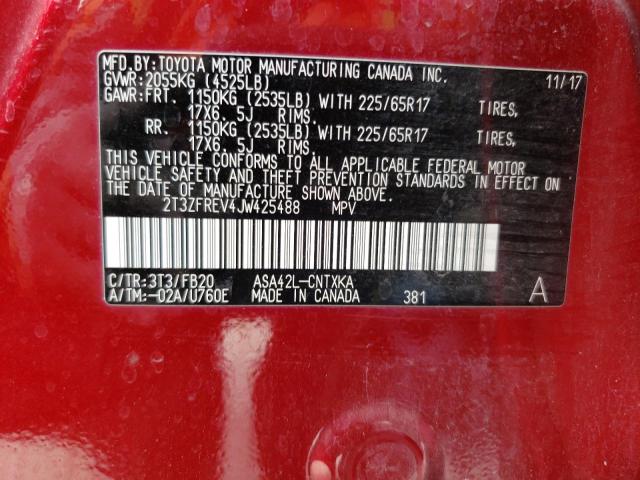 Aukcja sprzedaży 2018 Toyota Rav4 Le, vin: 2T3ZFREV4JW425488, numer aukcji: 59362913